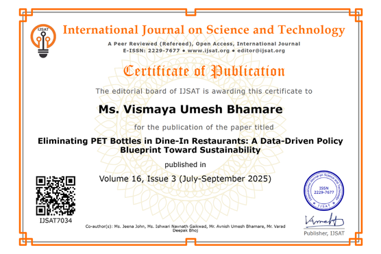 Ms. Vismaya Umesh Bhamare